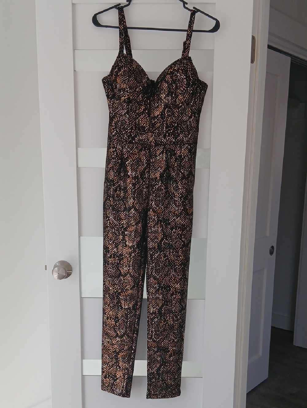 Snakeprint Metallic Gold and Black Jumpsuit